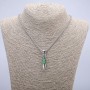 Pendant 'Dragon Eye Orb' 45×10 mm on a chain, length 70 cm, silver-toned metal