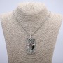 Pendant 'Cross' 62x28 mm on a chain, length 70 cm, silver-colored metal