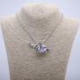 Pendant "Hand-Candle Dragon Eye" 60x30 mm on a chain, length 70 cm, silver-tone metal