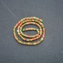 Natural Stone Strand of Heliotrope Unakite, Faceted Rondelle 4x2.5mm, Length 39cm +