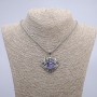 Pendant 'Demon's Eye' 45×40 mm on a chain, length 70 cm +/- silver-tone metal