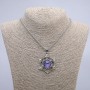 Pendant "Dragon Eye in a Frame" 50x35 mm on a chain, length about 70 cm; silver-toned metal