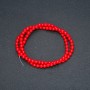 Coral Beads on Thread (Pressed) Smooth Spheres, 4mm Diameter + -, Length 40cm +