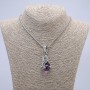 Pendant Dragon Head and Purple Sphere 22x51mm +/- on chain, length 65 cm, silver-colored metal