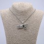 Pendant 'Jaguar' 50×35 mm on a chain, length 70 cm, silver-toned metal