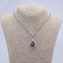 Pendant 'Paw with Ball' purple 45x15 mm + - on chain, length 70 cm + - silver-tone metal