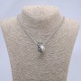 Pendant Ring 27x10 mm on a chain, length 70 cm + - silver-tone metal