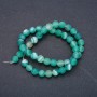 Beads on a thread, natural green matte agate, 8 mm diameter, 37 cm length +