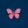 Sale! Butterfly Brooch with Pink and Raspberry Crystals, Gold-Tone Metal 35x45 mm +