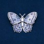 Sale! Enamel Butterfly Brooch, silver-tone metal 42×60 mm +