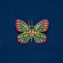 Sale! Butterfly Brooch with Yellow, Green, and Magenta Rhinestones in Gold-Tone Metal 35×48 mm +