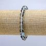Opal Glass Bracelet, Blue Opal with Chameleon Effect, Elastic Band, Smooth Beads, 8 mm Diameter, 18 cm Length