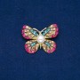 Sale! Brooch 'Butterfly' with Golden Metal and Rhinestones 33×42 mm +