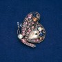 Sale! Butterfly Brooch with Gold-Tone Metal and Rhinestones 43×48 mm +
