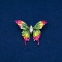 Sale! Butterfly Brooch - gold-toned metal, enamel, and white crystal, 38×50 mm +