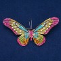 Sale! Butterfly Brooch with gold-tone metal and multicolored rhinestones 42x82 mm +