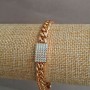 Xuping Bracelet 18K Gold Plating with White Crystals, Length 17-18 cm, Thickness 7 mm +