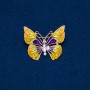 Sale! Butterfly Brooch in Gold-Tone Metal, Enamel, and White Crystal 37×30 mm +