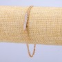 Xuping Bracelet, 18K Gold Plating, with White Crystals, 3 mm Thick, Length 18–21 cm
