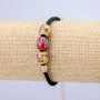 Xuping Bracelet 18K Gold Plating with Butterfly Beads on Cord, 3mm Thickness + -, 10mm Diameter + -, Length 18-22cm +