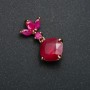 Xuping Pendant with 18K Gold Plating and Raspberry Crystals, 32x15 mm diameter +