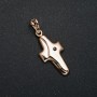 Xuping 18K Gold-Plated Cross Pendant with Black Rhinestone, 35x14mm +