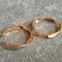 Xuping Hoop Earrings with 18K Gold Plating and White Crystals, thickness 6 mm + -, diameter 30 mm +