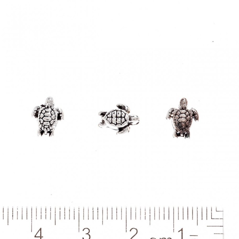 Sea bead finding "Shell" with 1mm hole, metal color 'Silver', packaging 20 g ± 38 pcs