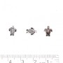 Sea bead finding "Shell" with 1mm hole, metal color 'Silver', packaging 20 g ± 38 pcs