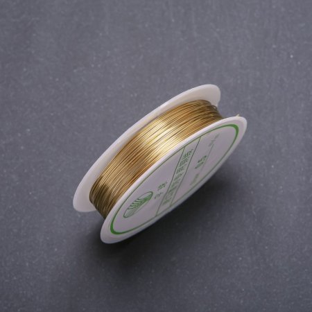 Gold-colored jewelry wire, diameter 0.4 mm, bobbin, length 8 m +