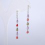 Xuping Earrings - Rhodium-plated with White Rhinestones and Crystals, 42 mm length +