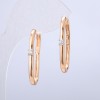 Earrings Xuping 18K Gold Plating with White Crystal, thickness 2.5 mm, length 30 mm