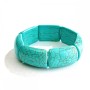 Bracelet on elastic green turquoise with veins (single piece) rectangular stones large 20x30 mm