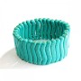 Elastic Bracelet Green Turquoise with Veins (Artificial) Thin Wave