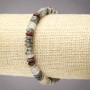 Elastic bracelet with natural heliotrope, smooth rondel beads, diameter 6×3 mm+