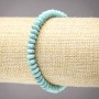 Stretch bracelet with Turquoise (artificial) smooth rondelles, single piece, diameter 6x3mm+
