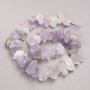 Beads of raw amethyst on haltivka thread, 12×20 mm diameter, 42 cm length ±
