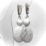Kaholong natural stone earrings, diameter 10 mm, 24x18 mm ±, length 50 mm ±