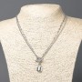 Xuping Rhodium Chain with Pendant (Clasp), Thickness 3 and 1.8 mm, Length 44 cm