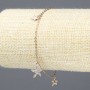 Xuping Bracelet 18K Gold Plating with White Crystals, Thickness 1.5 mm, Length 18–20 cm