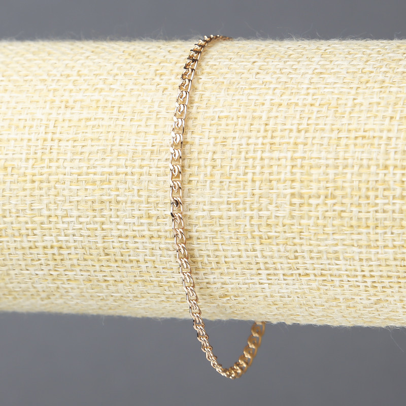 Xuping 18K Gold-Plated Bracelet, 3mm Thick, 18cm Length