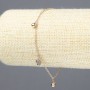 Xuping Bracelet 18K Gold Plating with White Crystals, thickness 1.5 mm, length 18-21 cm