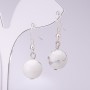 Chalcedony earrings, diameter 10 mm, length 30 cm