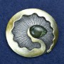 Sale! Brooch 'Element' silver-tone metal with enamel and a droplet 52x45 mm +