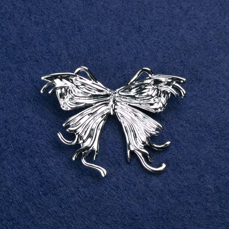 Sale! Butterfly Brooch Silver Metal 50×36 mm +