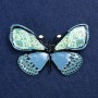 Sale! Silvery metal and enamel butterfly brooch 70x40 mm +