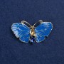 Sale! Butterfly Brooch in gold-tone metal, enamel and crystals 50×27 mm +