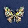 Sale! Butterfly Brooch in Gold-Tone Metal, Enamel and Crystals, 54×45 mm +