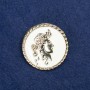 Sale! Cameo Brooch in Golden Metal and Enamel 34 mm