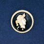 Sale! Cameo Brooch in Gold-Tone Metal and Enamel, 34 mm +
